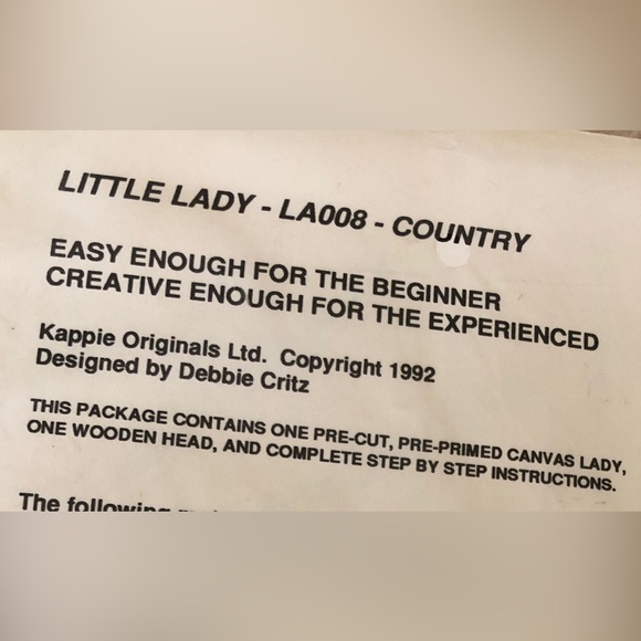 NWT Country Little Lady ready to paint and decorate arts and crafts doll - Picture 12 of 16